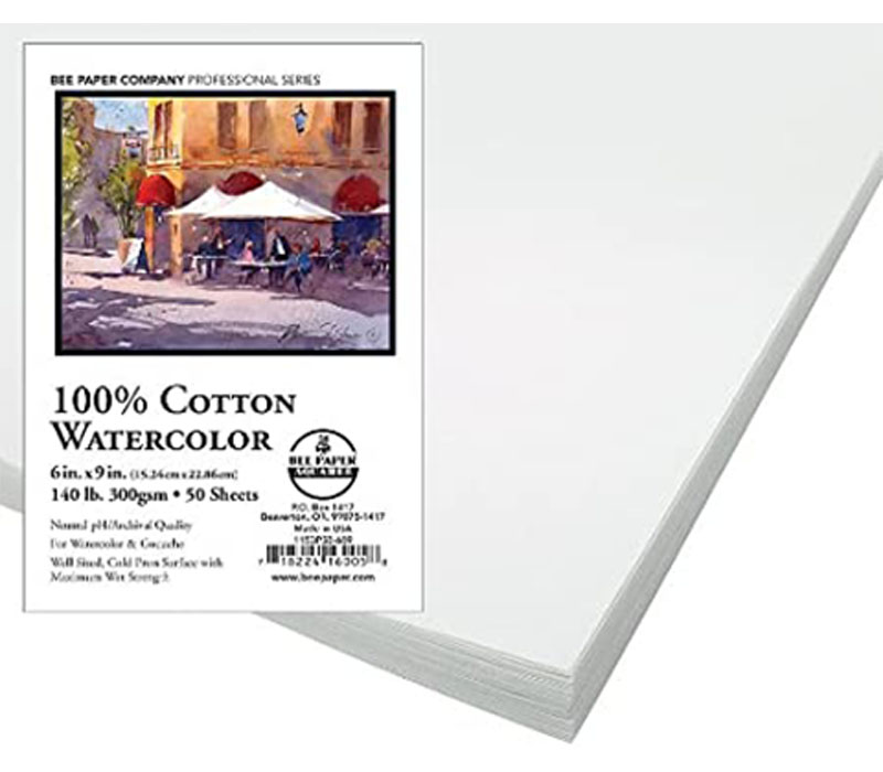 Natural White Watercolor Paper - 140 lb. Cold Press, 22 x 30, 1 Sheet