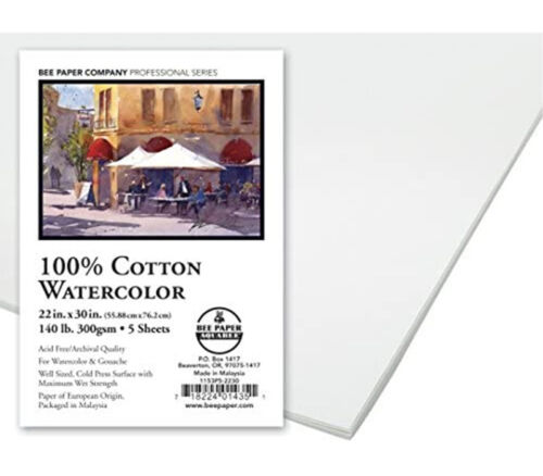 Watercolor 90# Sheets - 22-inch x 30-inch