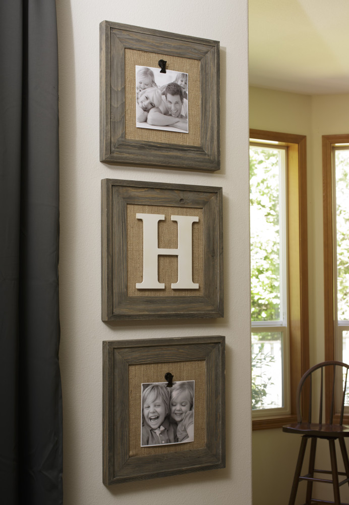 Barnwood Burlap Photo trio