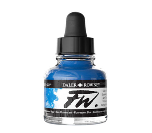 FW Liquid Acrylic Ink - 1-ounce - Fluorescent Blue