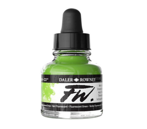 FW Liquid Acrylic Ink - 1-ounce - Fluorescent Green