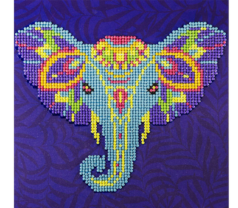 Diamond Art - Kit 8-inch x 8-inch Beginner Elephant