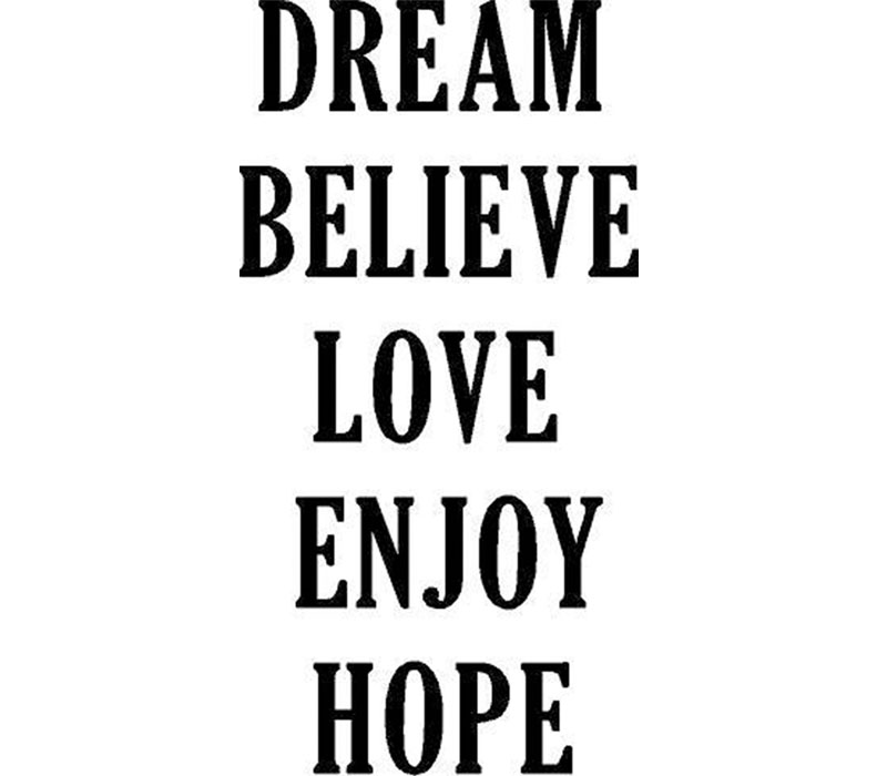 Marble Vinyl Rub-On - Dream Believe Love Enjoy Hope