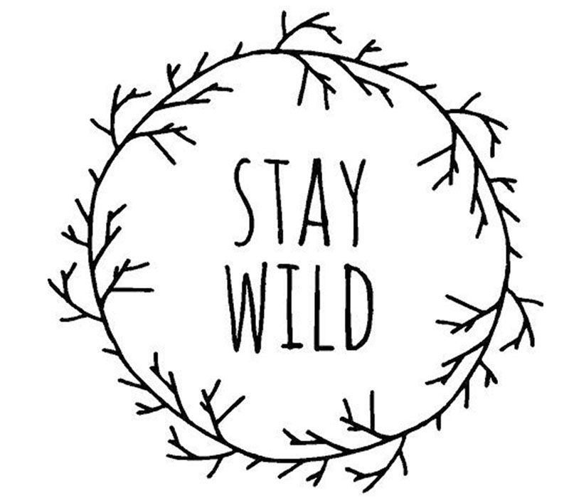 Vinyl Rub-On - Stay Wild Wreath