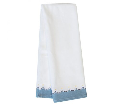 Dunroven House Christmas Border Tea Towel Light Blue / Dark Blue - 400-102