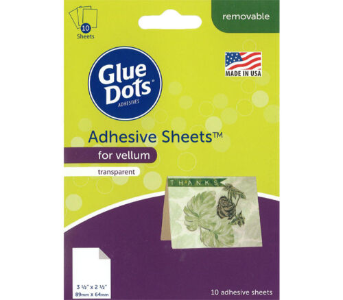 Glue Dots - Adhesive Sheets 3-1/2-inch x 2-1/2-inch For Vellum 10 Piece