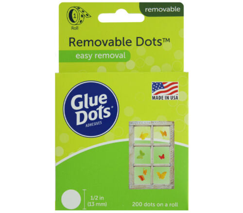 Glue Dots - Removable 1/2-inch Box 200 Piece