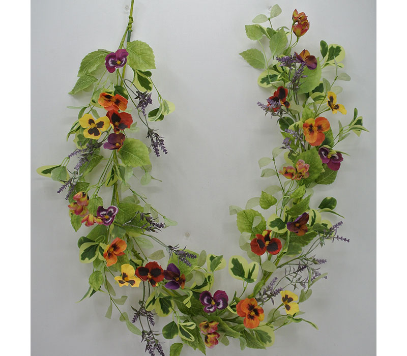 Pansy and Lavender Garland - 5-foot