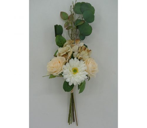 Rose Gerber Daisy and Hydrangea Bouqet - 21-inch - Cream