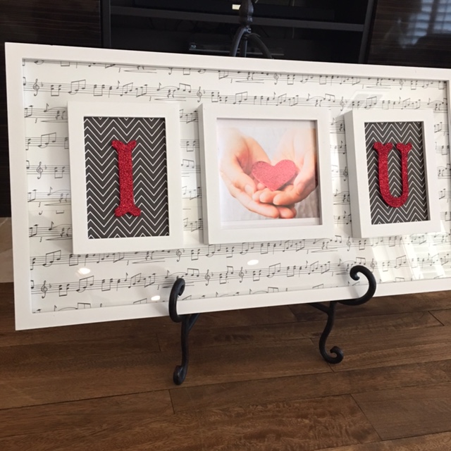 “I Heart U” Valentines Framed Art