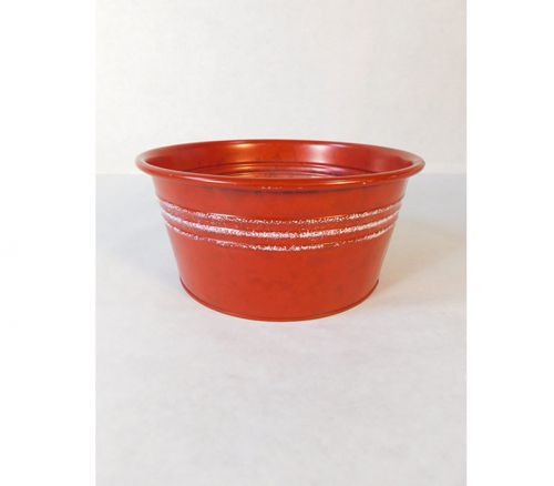 Metal Bucket - Red/White