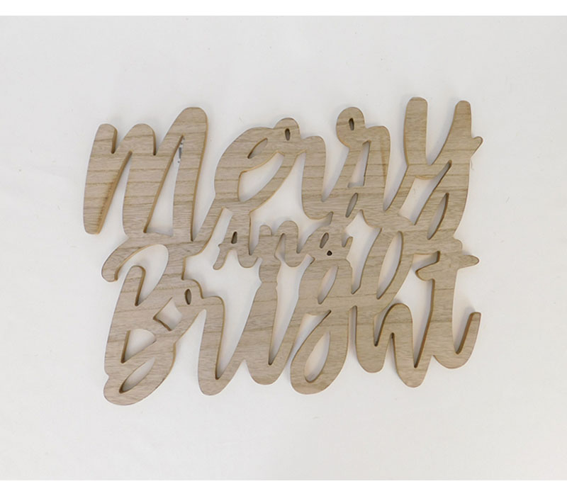 Merry and Bright Unfinished Sign - 19-inch x 13.5-inch