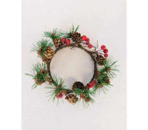 Candle Ring - Pinecone and Berries - 7-inch