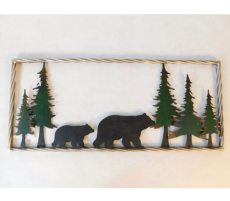 Metal Wall Art - Three Bears in the Forest