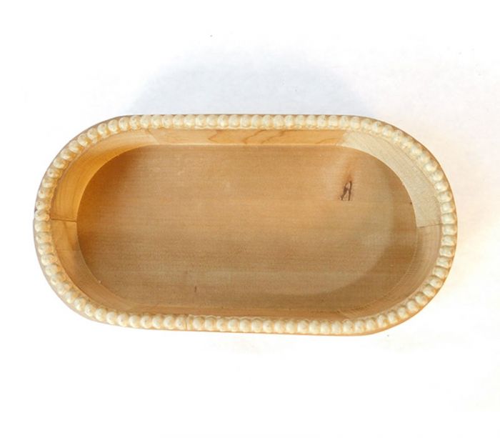 Wooden Oblong Tray with Beaded Edge - Extra Small