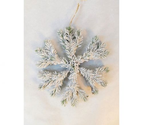 Ornament - Pine Snowflake with Snow