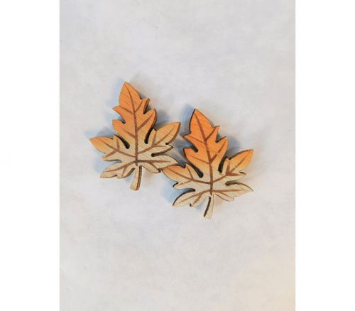 Wooden Ombre Leaves - 24 Piece