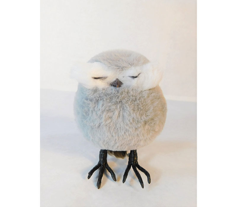 Poof Owl - White Grey and Black