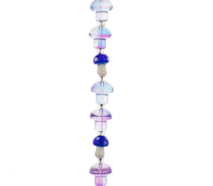 Crystal Lane DIY Flower 7-inch Bead Strand Mushroom Purple 10x14mm