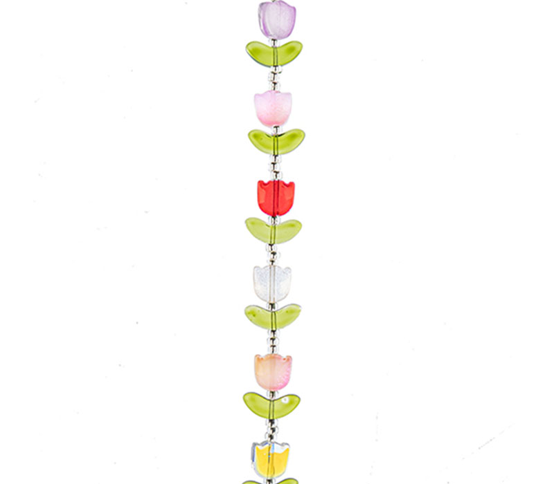 Crystal Lane DIY Flower 7-inch Bead Strand Tulip Mix 14x16mm- 9pcs