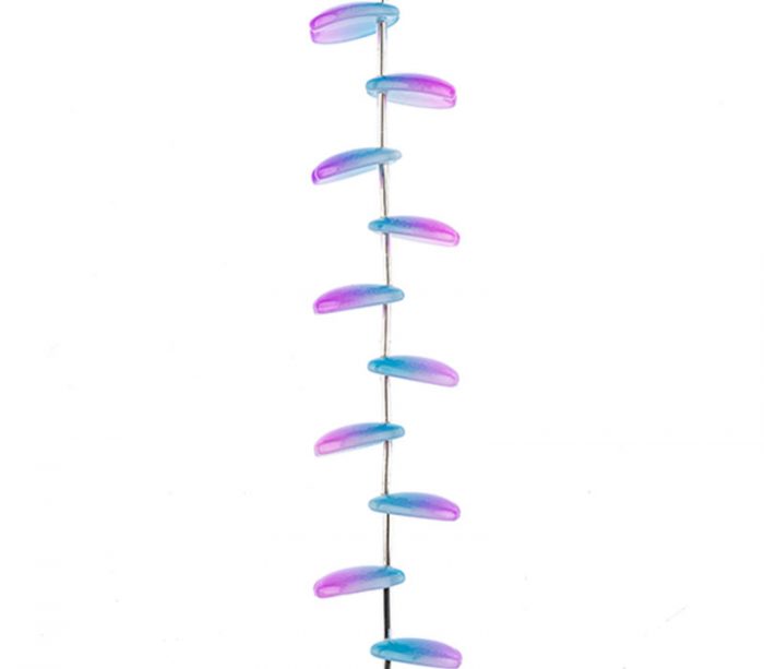 Crystal Lane DIY Flower 7-inch Bead Strand Petal Blue and Purple 12x16mm - 16pcs
