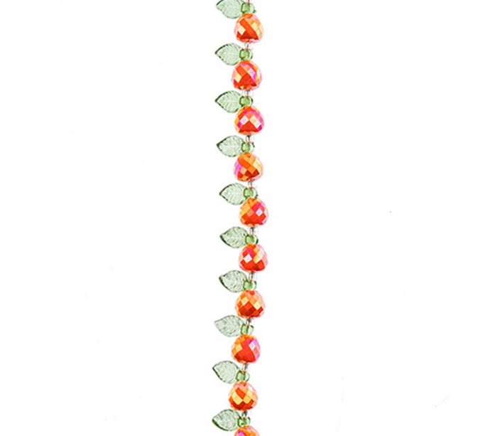 Crystal Lane DIY Flower 7-inch Bead Strand Pear Opaque Orange- 14pcs