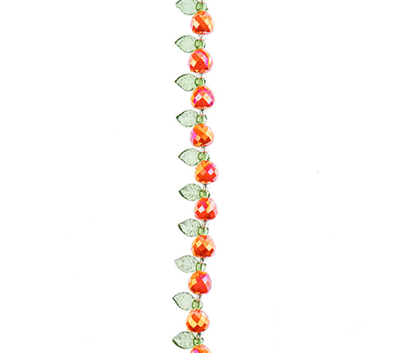 Crystal Lane DIY Flower 7-inch Bead Strand Pear Opaque Orange- 14pcs