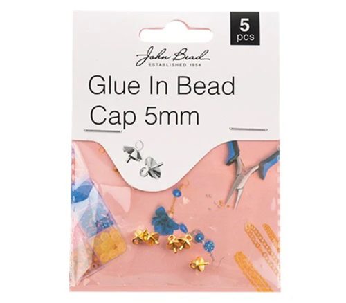 5mm Glue in Bead Cap - Gold 5pcs