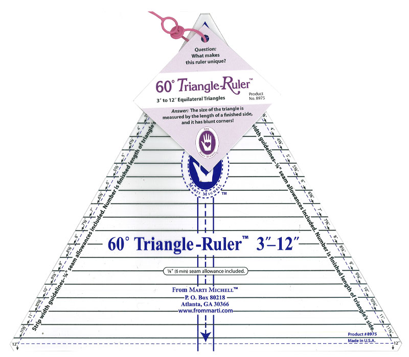 Marti Michell - Ruler Triangle 60 Degree 3-12-inch