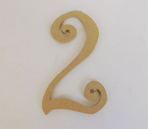 MPI Marketing Wooden Curly Number - 2 - 8-inch