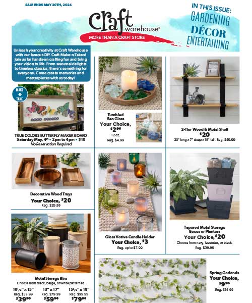 Craft Warehouse May Garden and decor issue