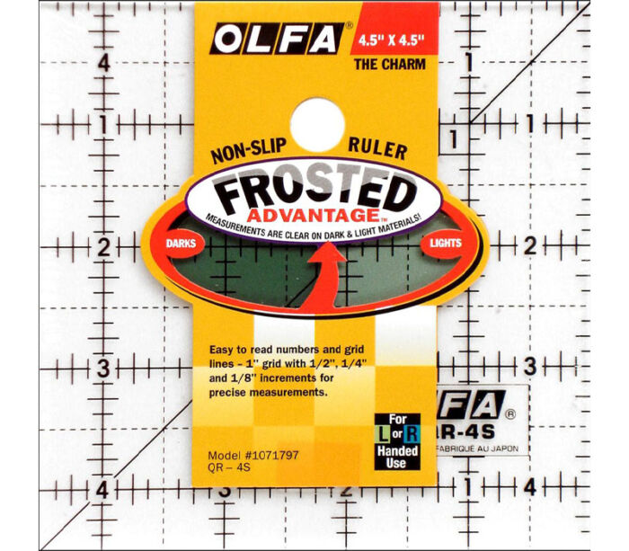 Olfa - Acrylic Ruler Frosted 4-1/2-inch x 4-1/2-inch Square