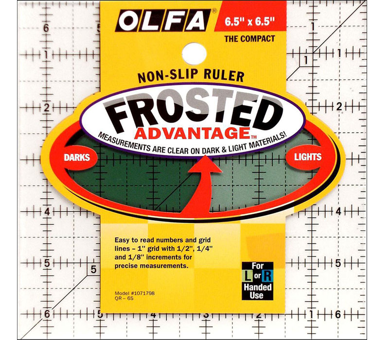 Olfa - Acrylic Ruler Frosted 6-1/2-inch x 6-1/2-inch Square