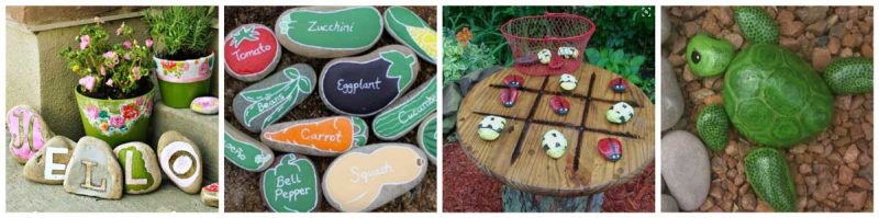 Ideas for Painted Rocks for Outdoor Decor