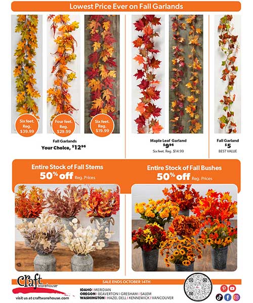 Craft Warehouse Fall Preview and Back to School Sale