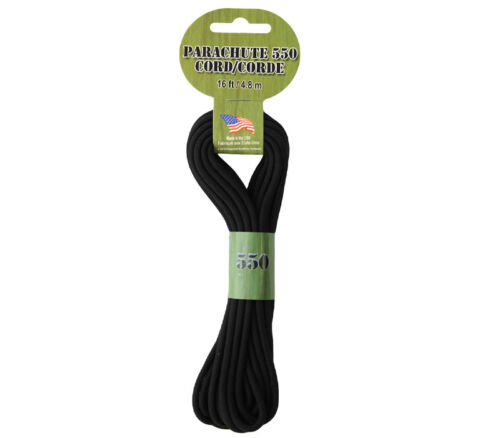 Pepperell - Parachute Cord 550 Nylon 16-feet Black
