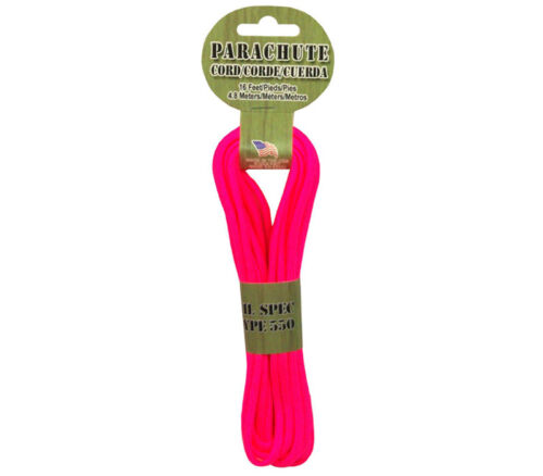 Pepperell - Parachute Cord 550 Nylon 16-feet Neon Pink