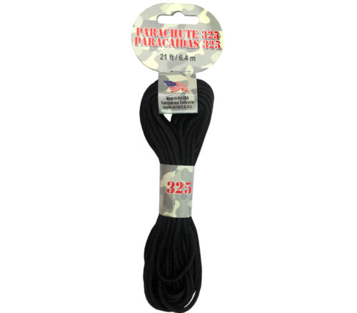 Pepperell - Parachute Cord 325 Nylon 21-feet Black