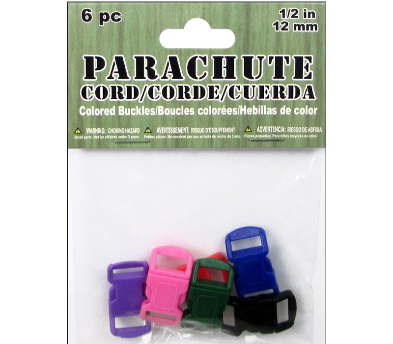Pepperell - Parachute Cord Buckle 1/2-inch Assorted 6 Piece