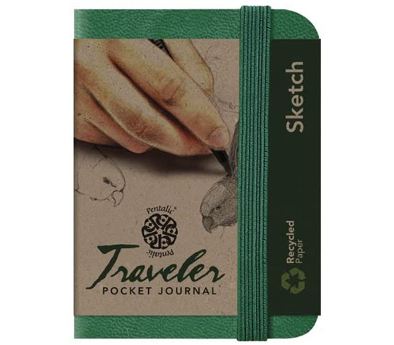 Traveler's Sketch Book - 3-inch x 4-inch - Green