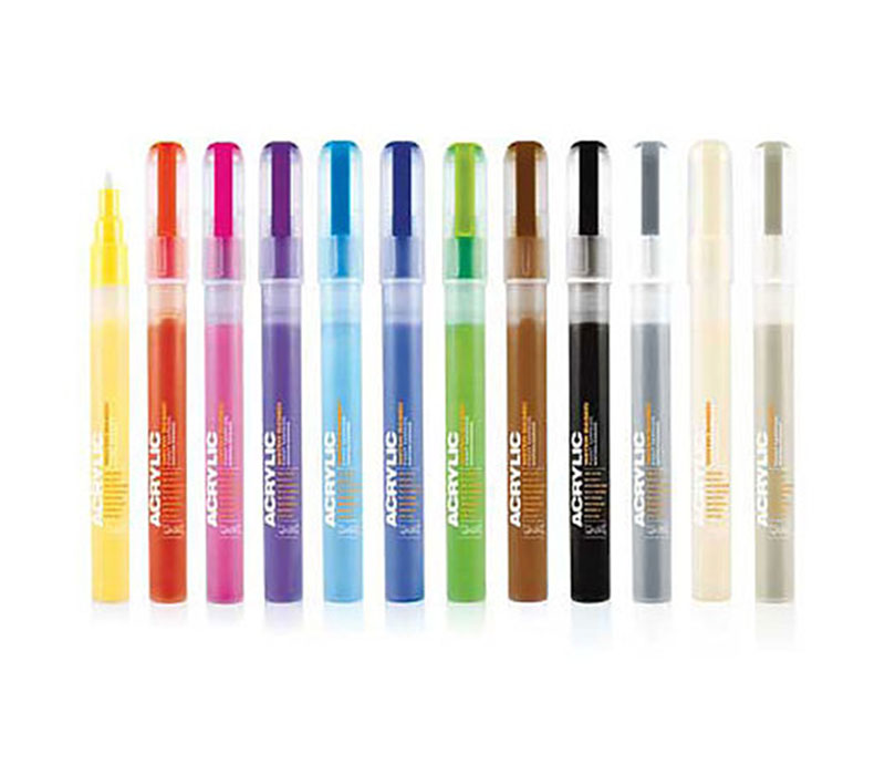 Montana Fine Acrylic Marker Set, 12 Color Set C