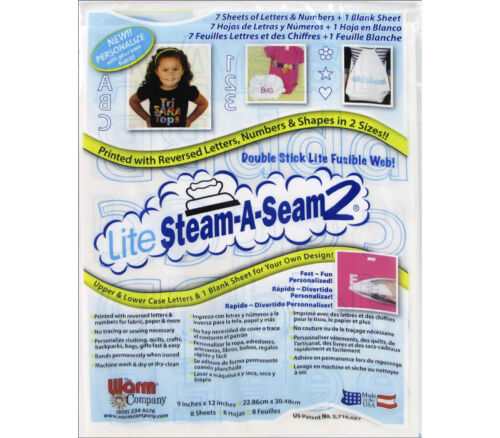 Steam-A-Seam 2 - Lite 9-inch x 12-inch Package ABC/123