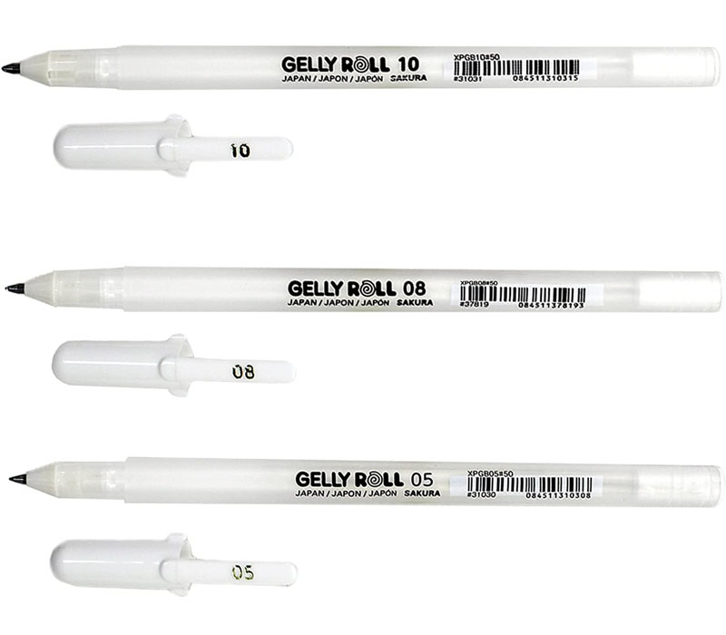 Gelly Roll Classic Pen, Bright White - 3 pens