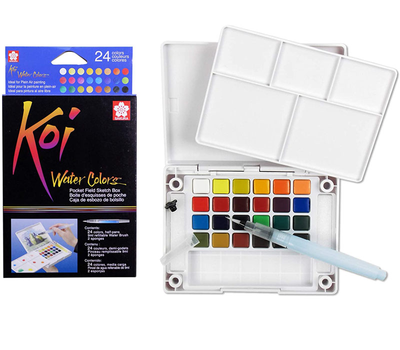 Sakura KOI Watercolors- 12-Color Pocket Field Sketch Box