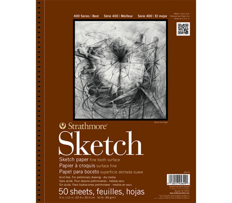 9 x 12 Sketch Book, Top Spiral Bound Sketch Pad, 100-Sheets