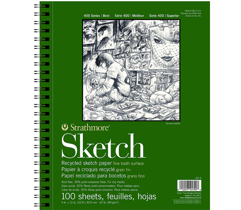 Artist Select Sketch Pad 9 X12 & 5pc Charcoal Pencil Set-100