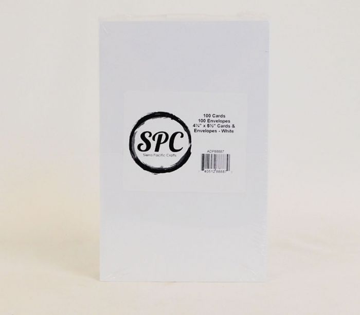 SPC White Cards and Envelopes - 100 Count - 4.25-inch x 5.5-inch