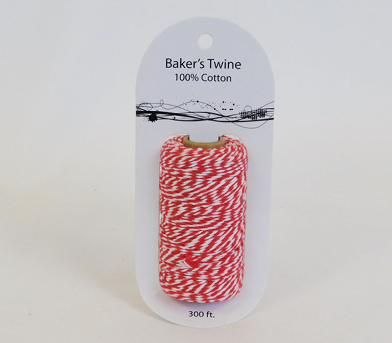 Bakers Twine - White Red - 300-feet