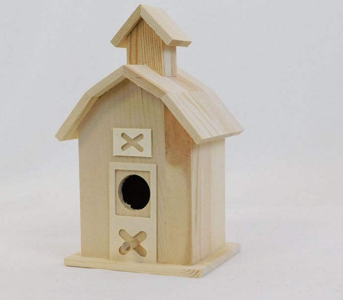 SPC Unfinished Wood Birdhouses - 3 Styles - 4.25-inch x 6-inch x 5.25-inch