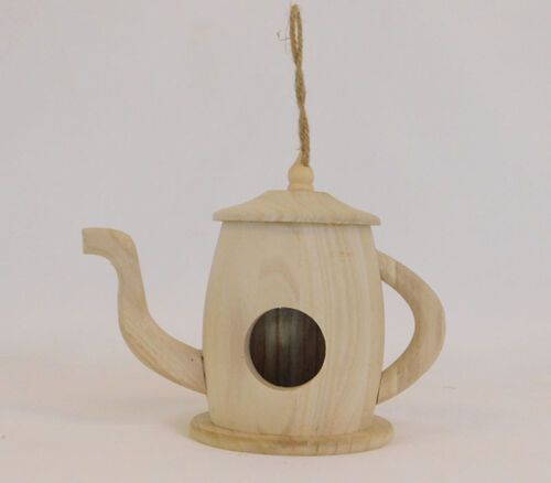 SPC Unfinished Wood Teapot Birdhouse